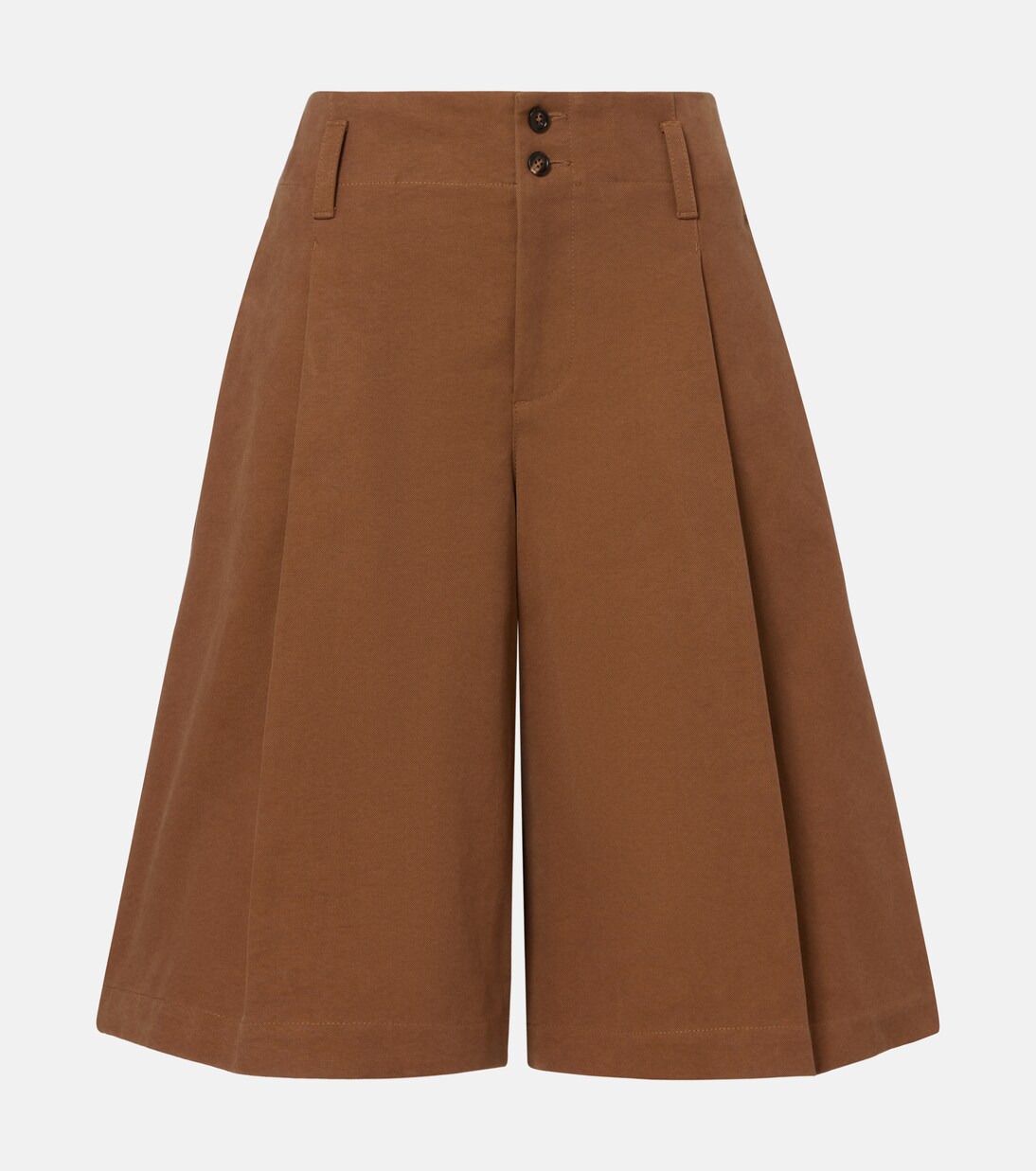 Pleated cotton canvas Bermuda shorts | Chloé