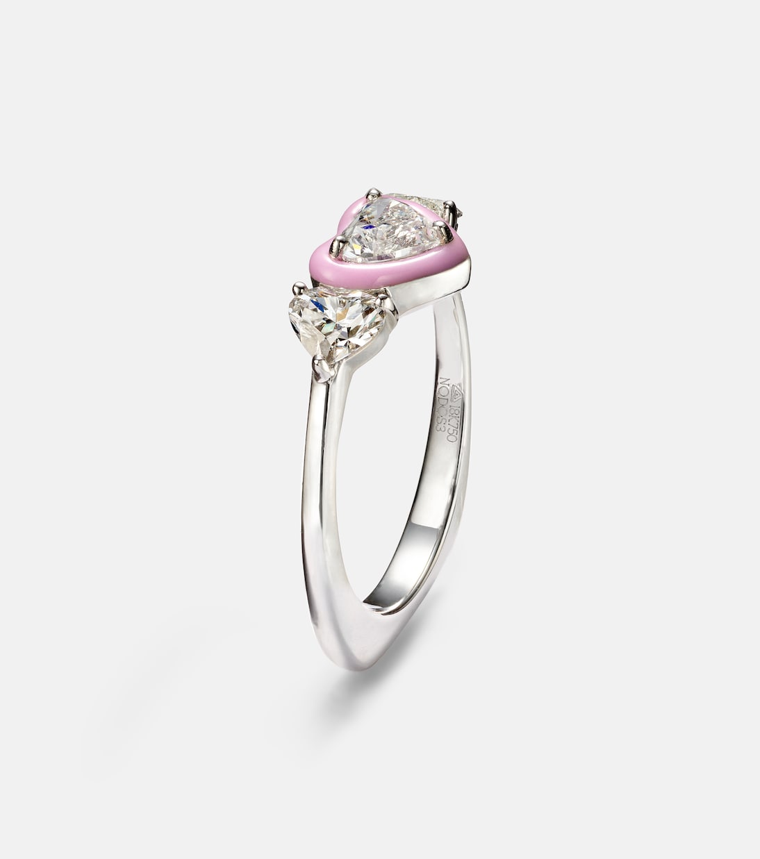 18kt white gold and enamel ring with diamonds  | Kamyen