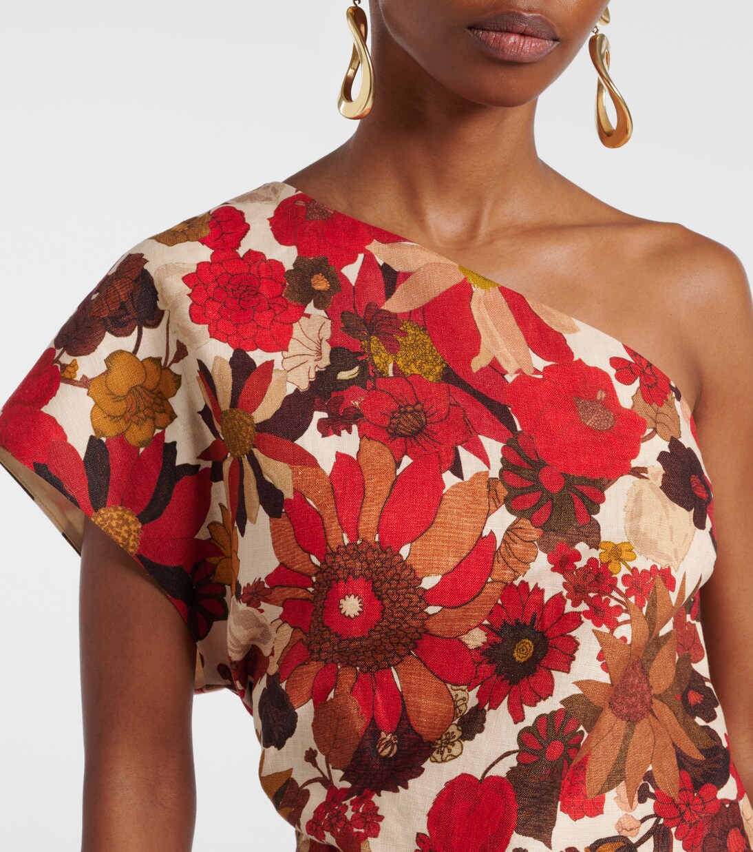 Bedrucktes Top Belleto aus Leinen  | SIR