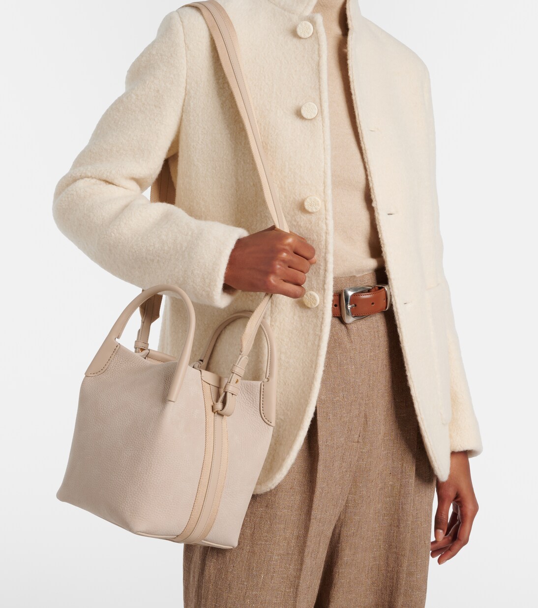 Bale Small leather bucket bag | Loro Piana