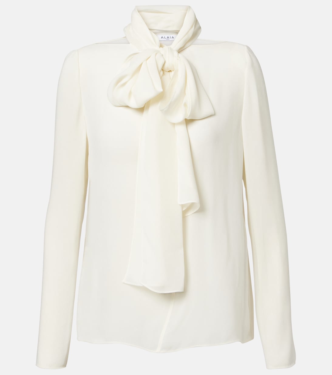Sheer tie-neck blouse | Alaïa