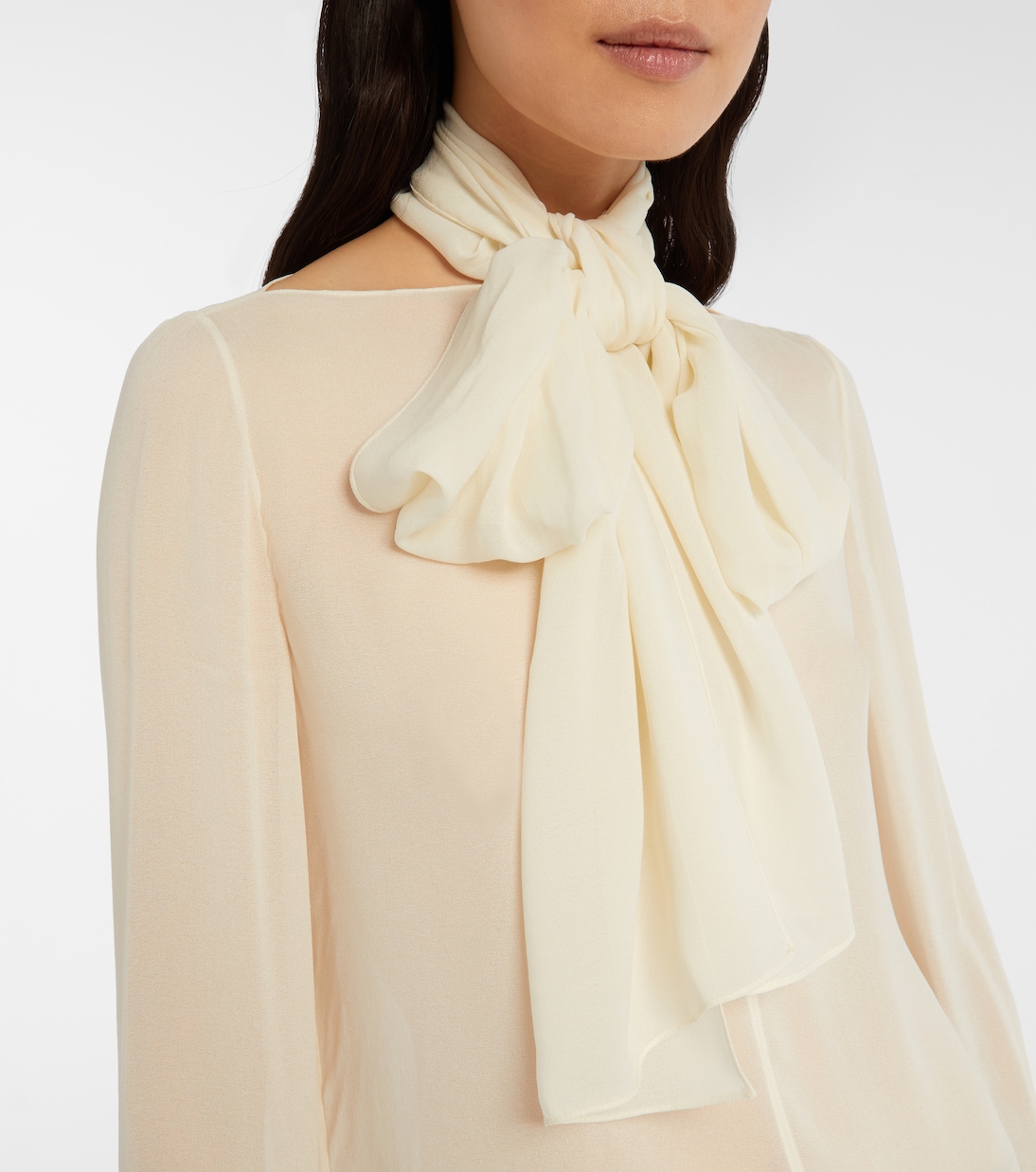 Sheer tie-neck blouse | Alaïa