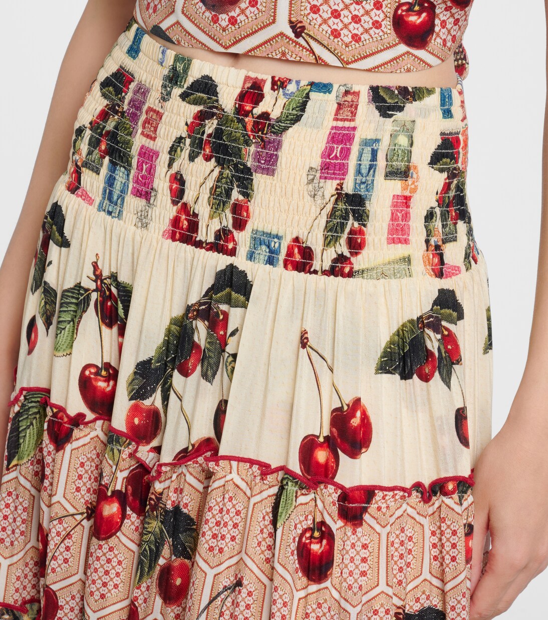 Notes From The Road printed silk maxi skirt | Camilla