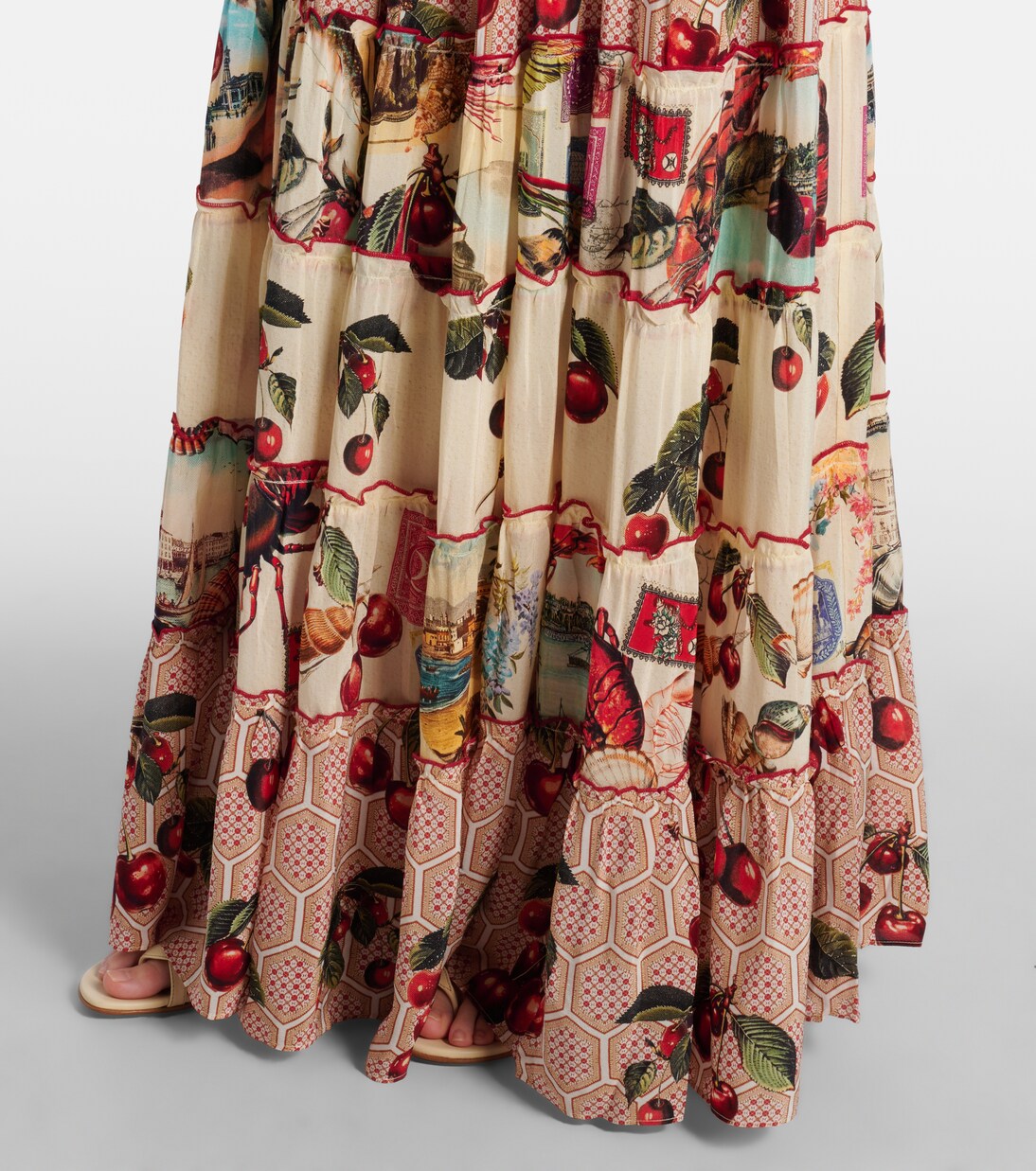Notes From The Road printed silk maxi skirt | Camilla