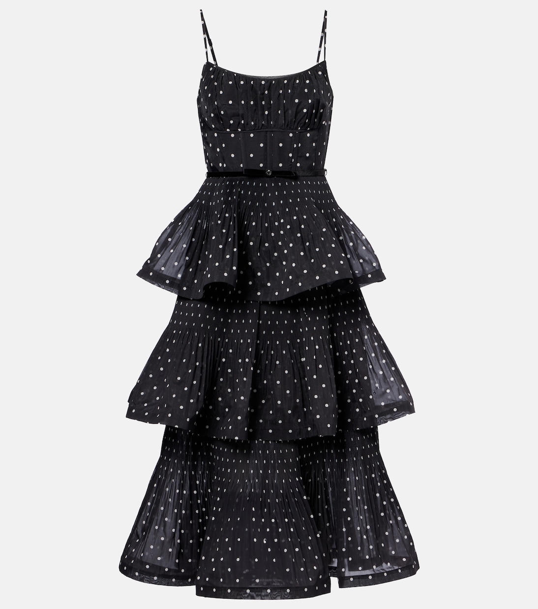 Polka-dot tiered midi dress | Zimmermann