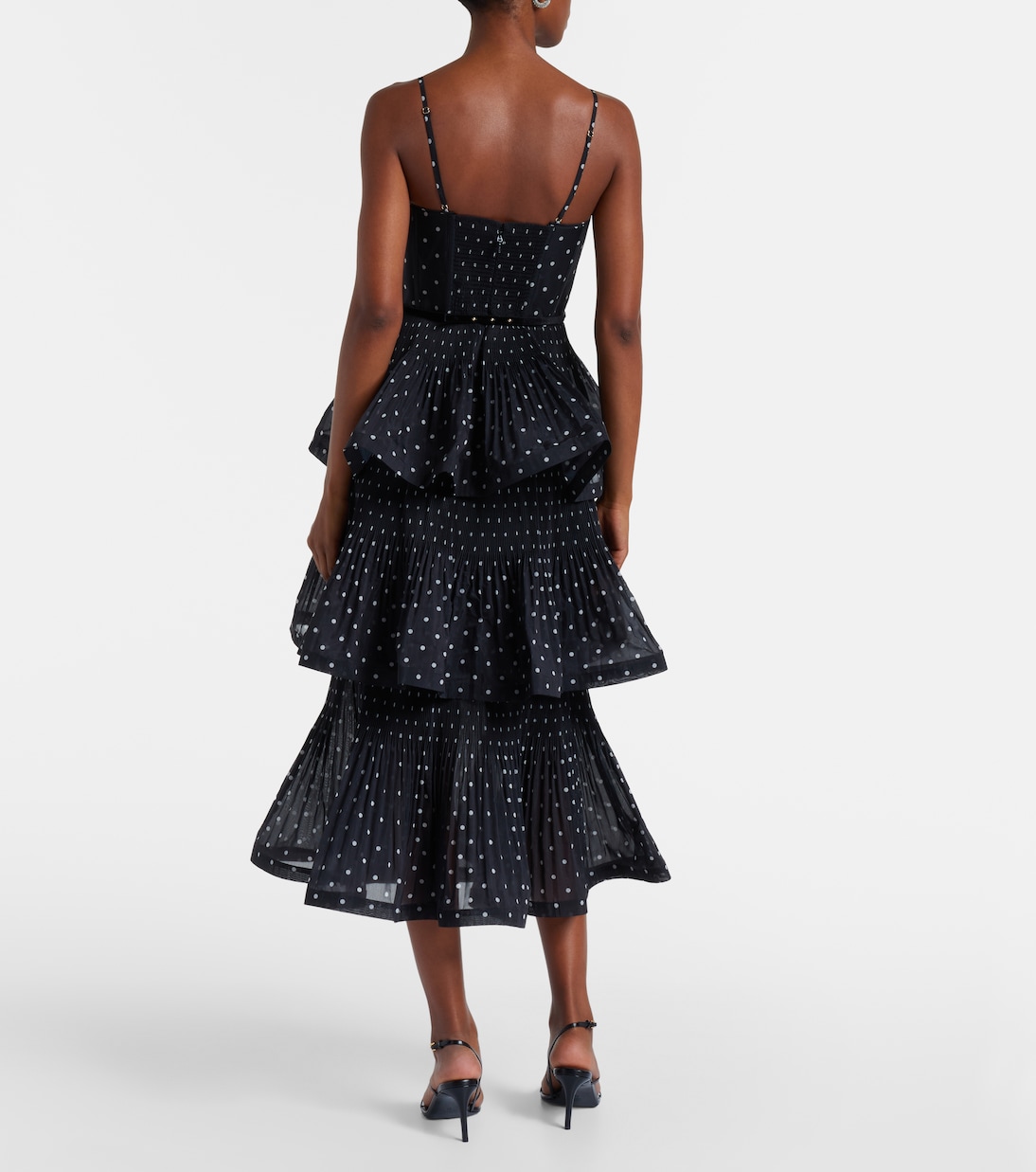 Polka-dot tiered midi dress | Zimmermann
