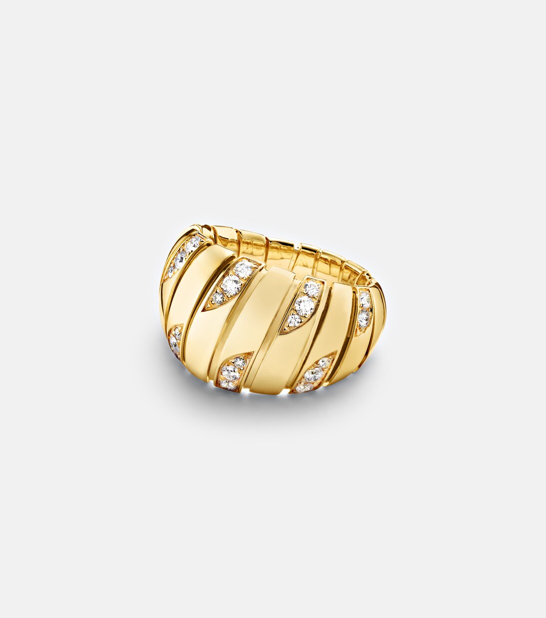 Anello Bvlgari Tubogas in oro 18kt con diamanti | Bvlgari