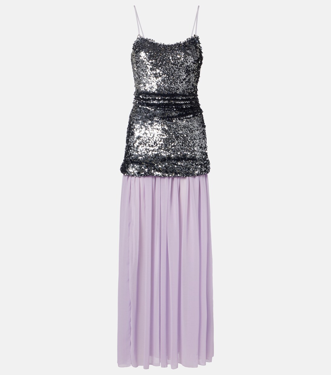 Sequined paneled maxi dress | Jacques Wei