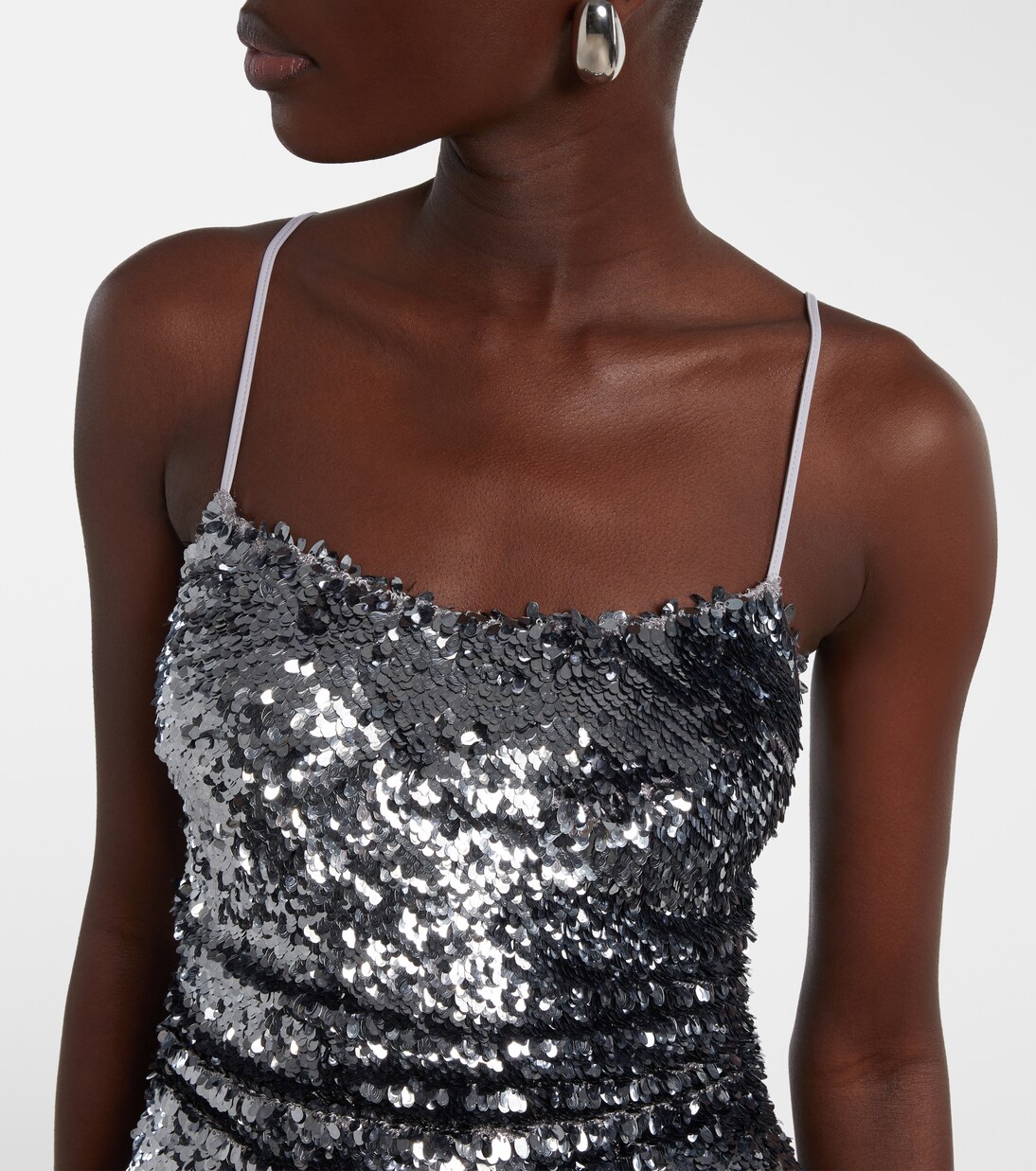 Sequined paneled maxi dress | Jacques Wei