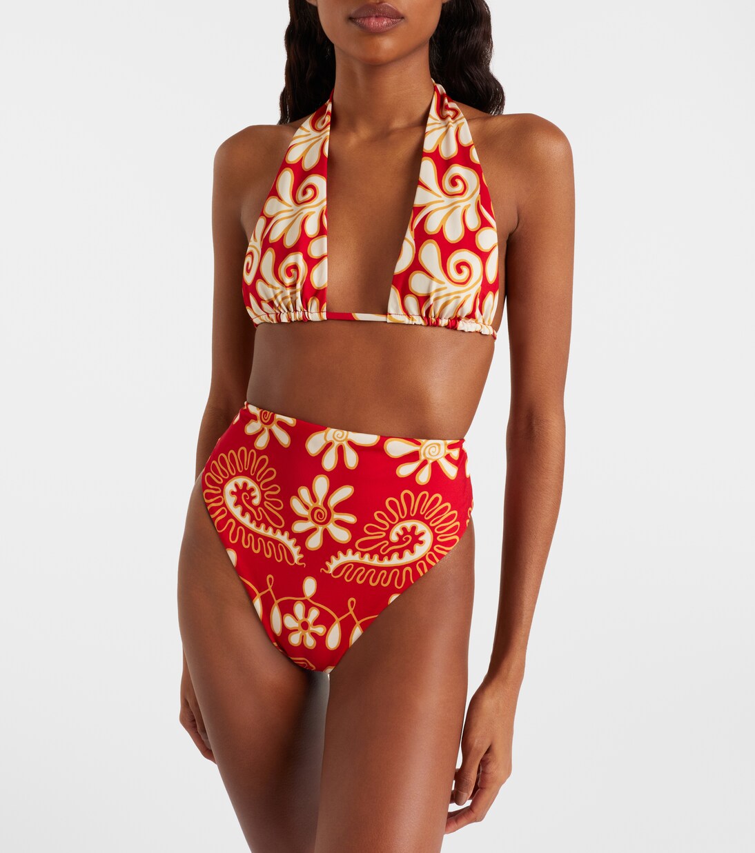 Lulu printed high-rise bikini bottoms | Cala de la Cruz