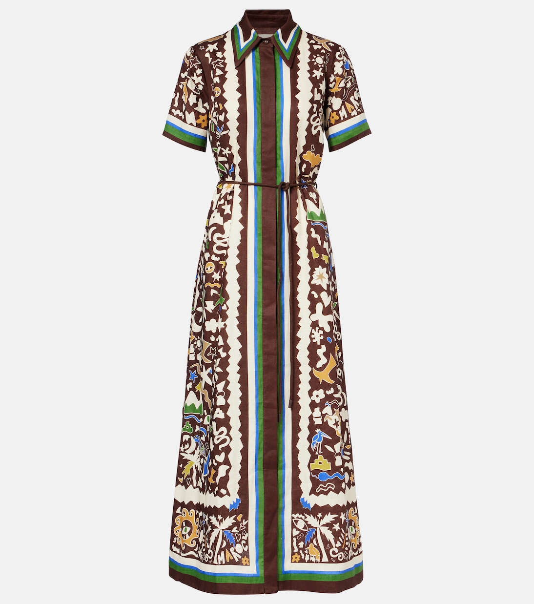 Maroc printed linen shirt dress | Alémais