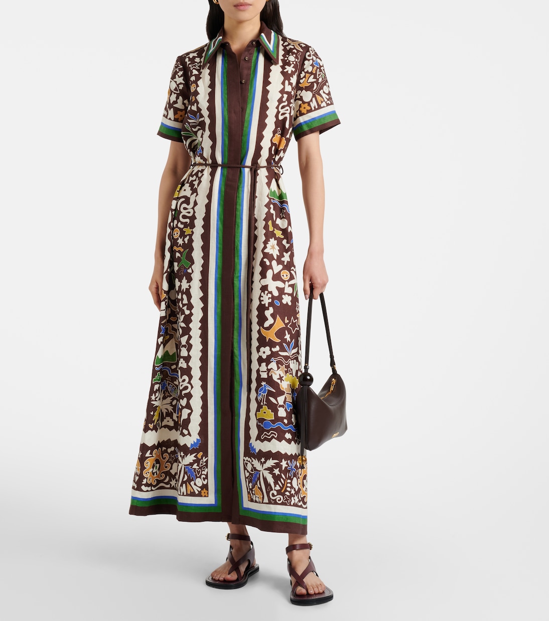 Maroc printed linen shirt dress | Alémais