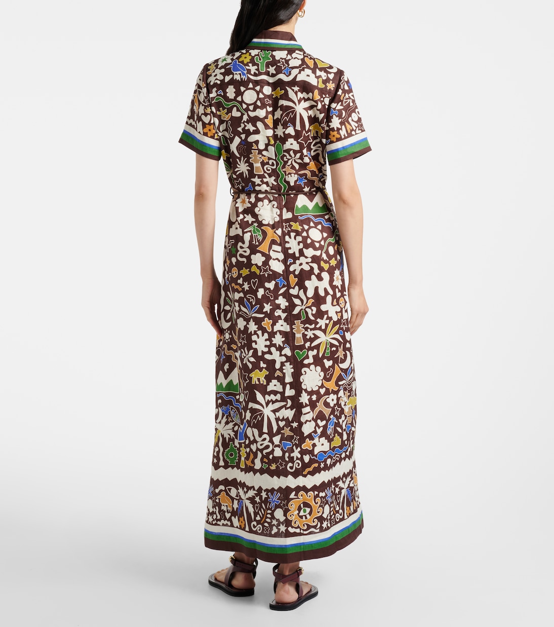 Maroc printed linen shirt dress | Alémais