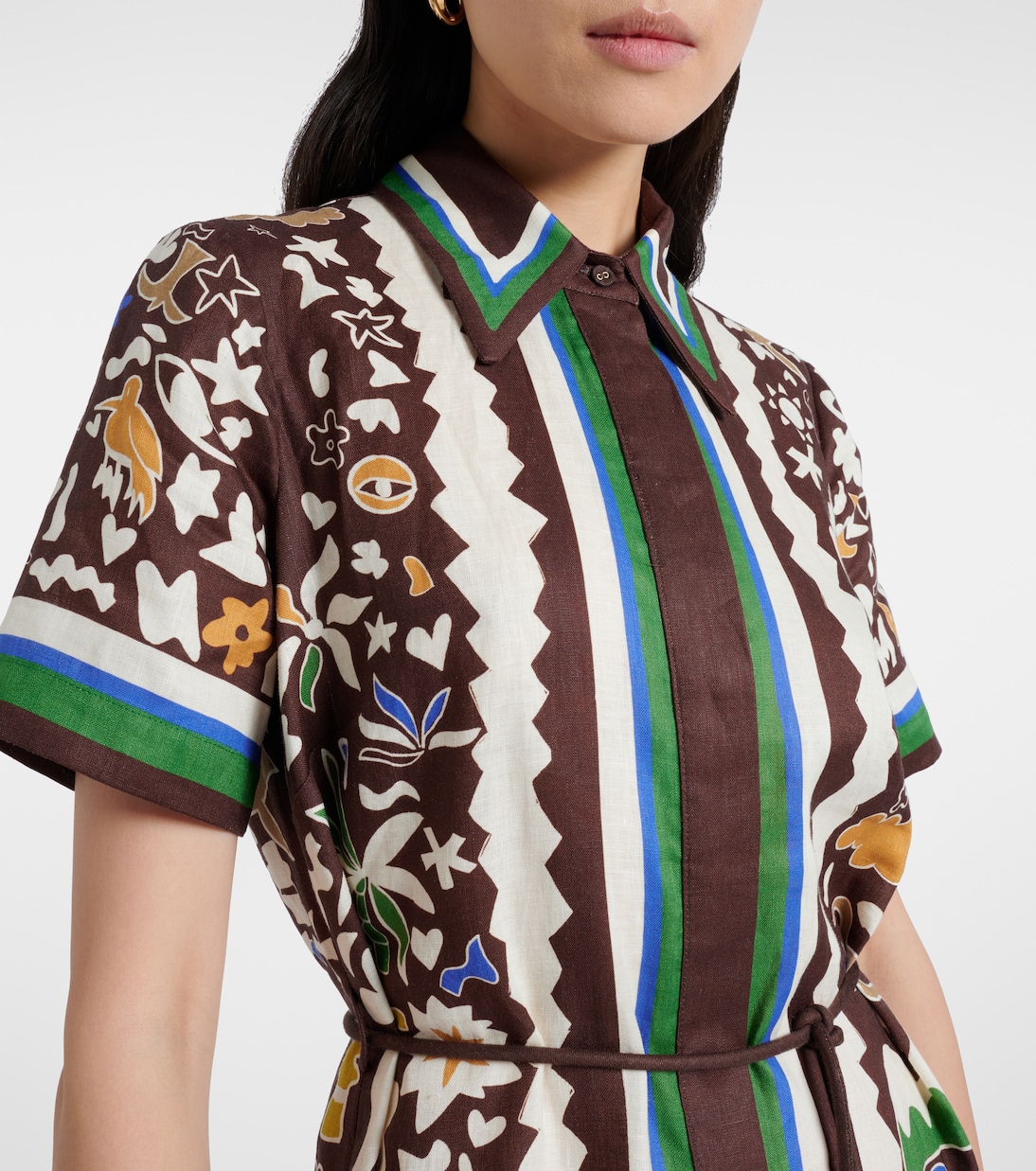 Maroc printed linen shirt dress | Alémais