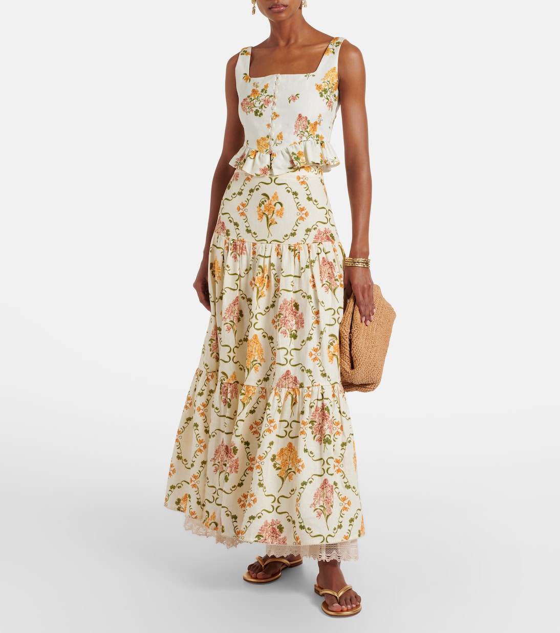 Eslabón Cordillera floral linen top | Agua by Agua Bendita