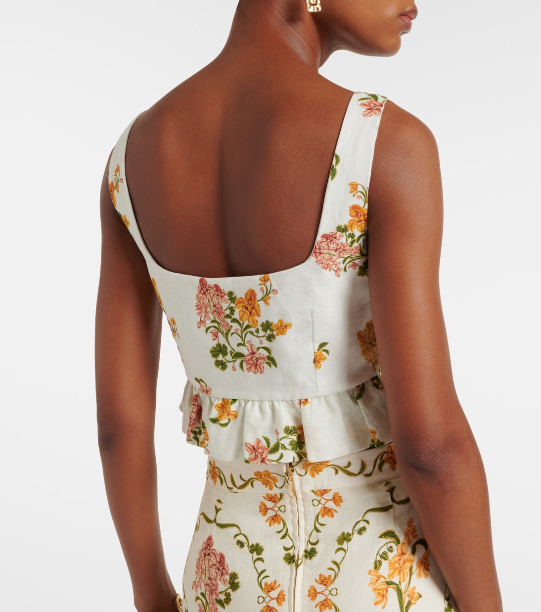 Eslabón Cordillera floral linen top | Agua by Agua Bendita