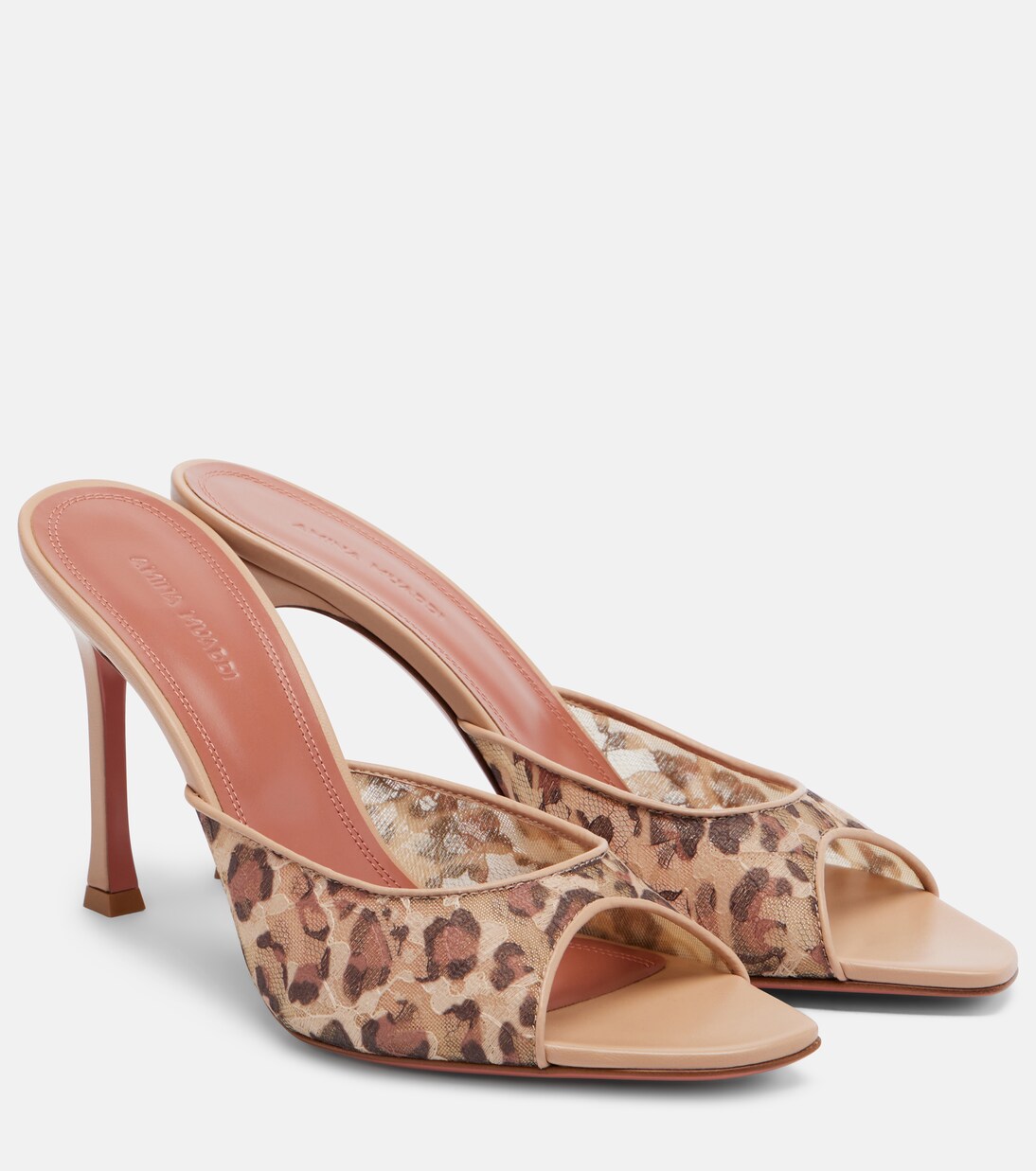Alexa leopard-print lace mules | Amina Muaddi