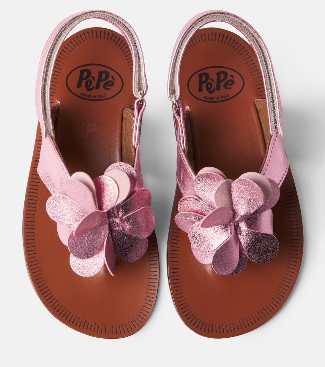 Metallic leather thong sandals | PèPè