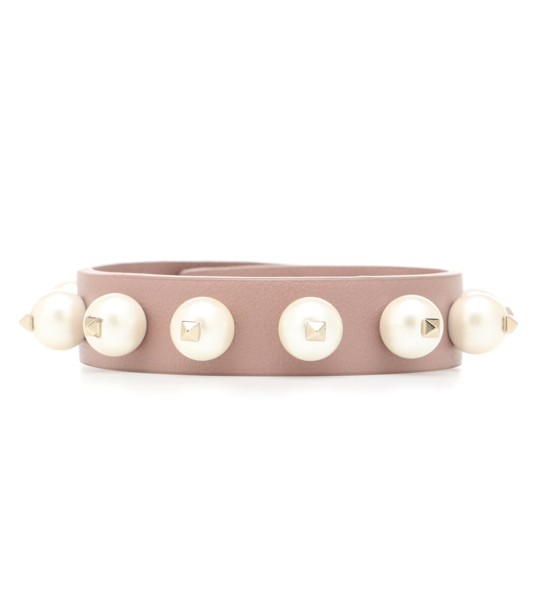 Valentino Garavani pulsera Rockstud de piel y perlas | Valentino Garavani