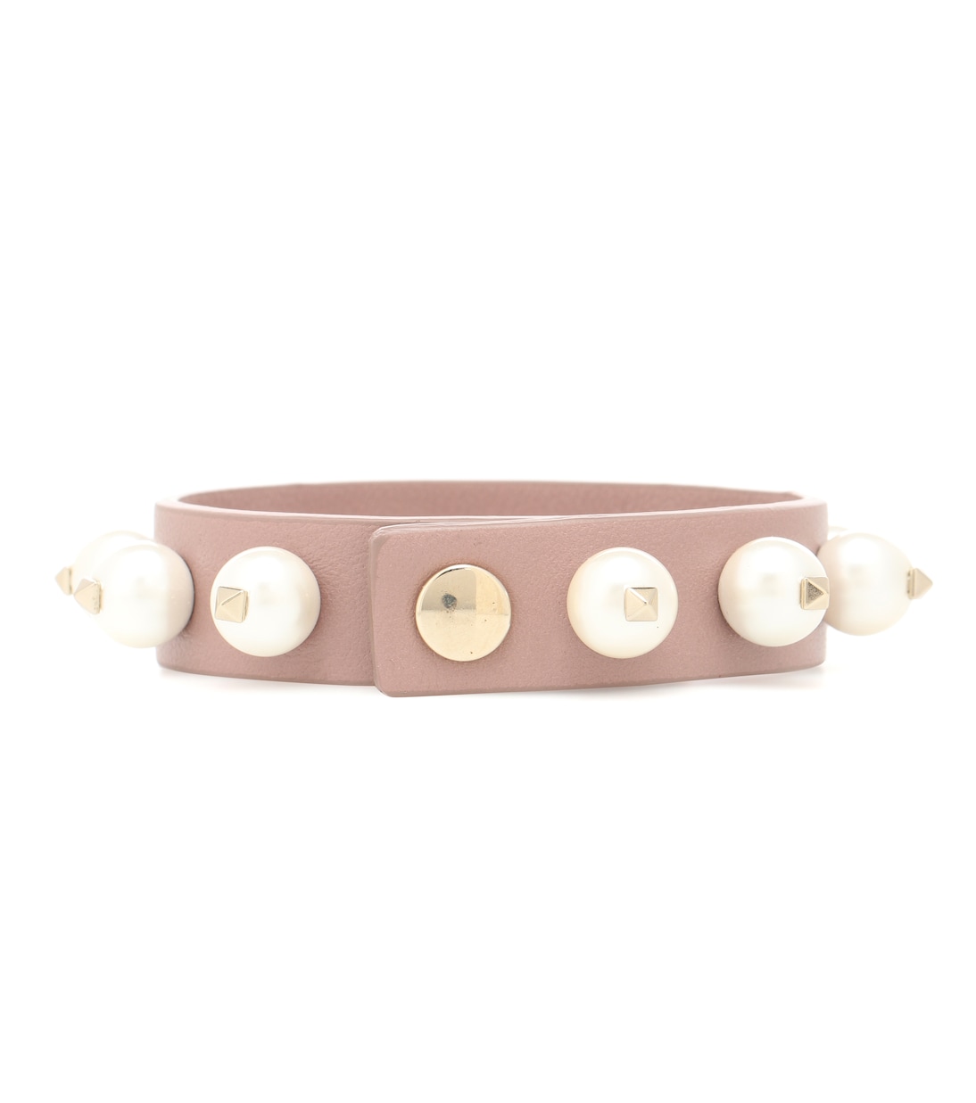 Valentino Garavani pulsera Rockstud de piel y perlas | Valentino Garavani