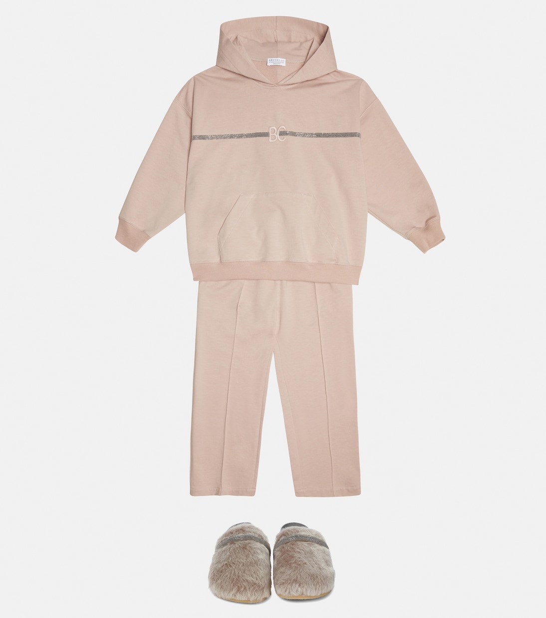 Sweat-shirt à capuche en coton à ornements | Brunello Cucinelli Kids