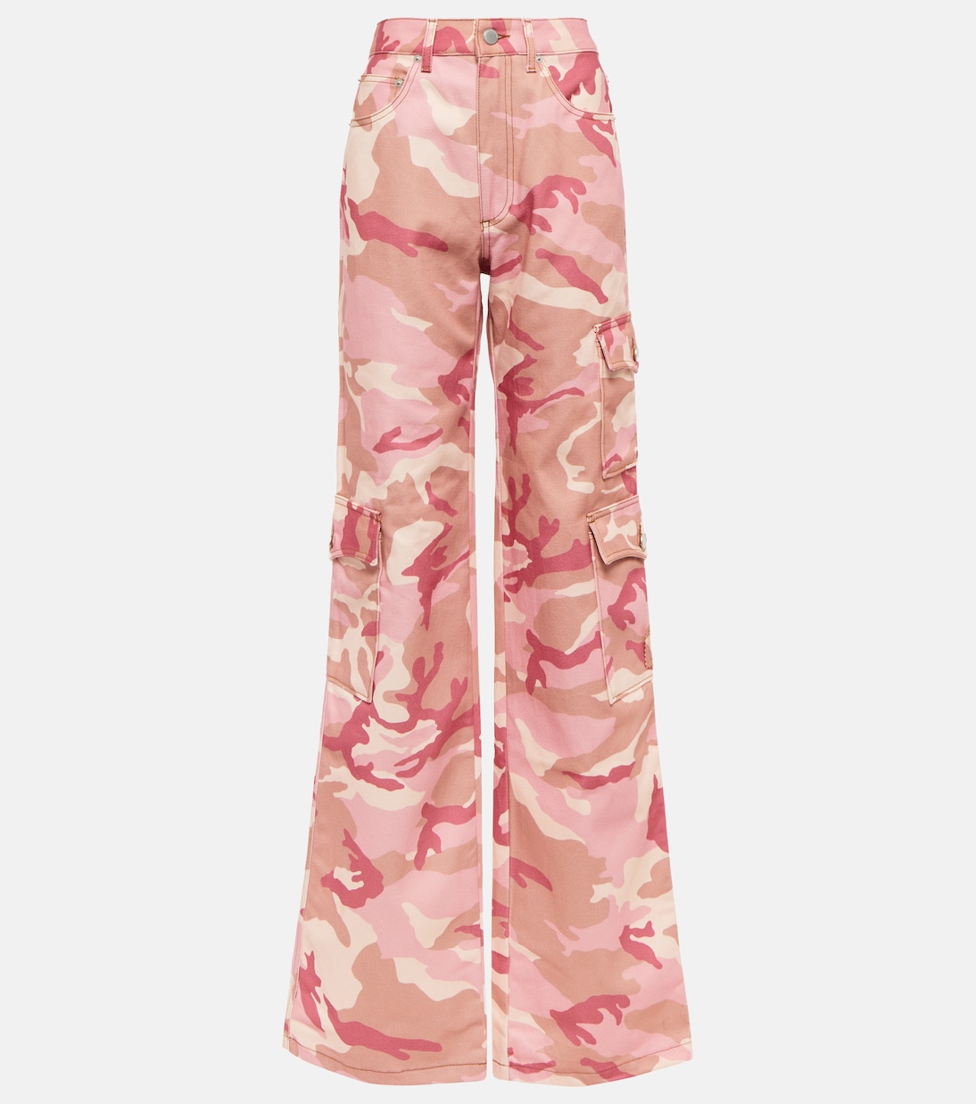 Pantalon cargo à taille haute en coton | Alessandra Rich