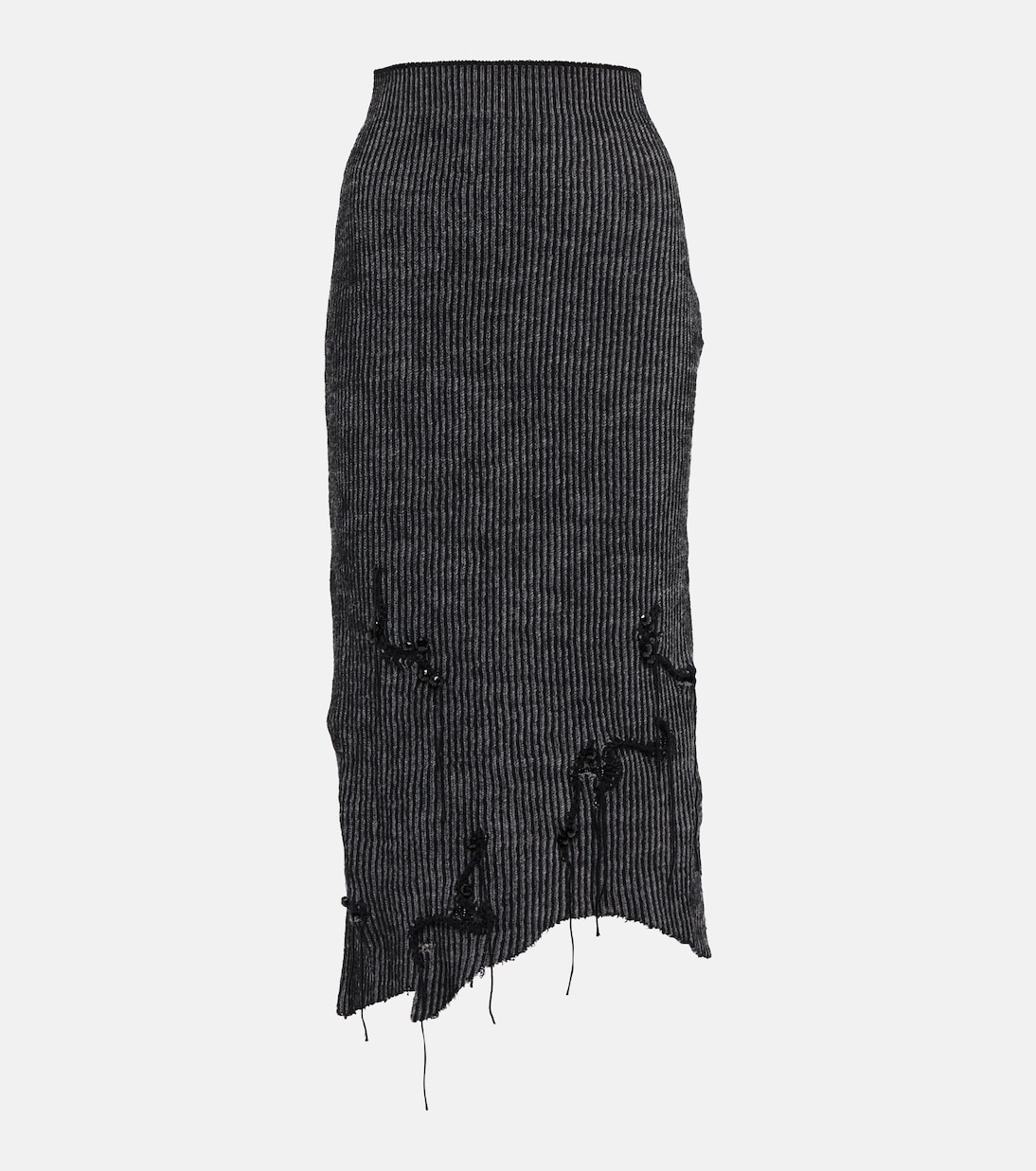 Asymmetric distressed midi skirt | Acne Studios