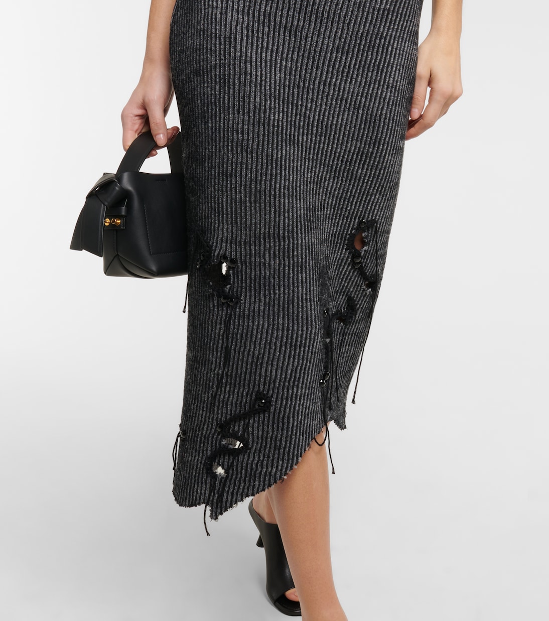 Asymmetric distressed midi skirt | Acne Studios