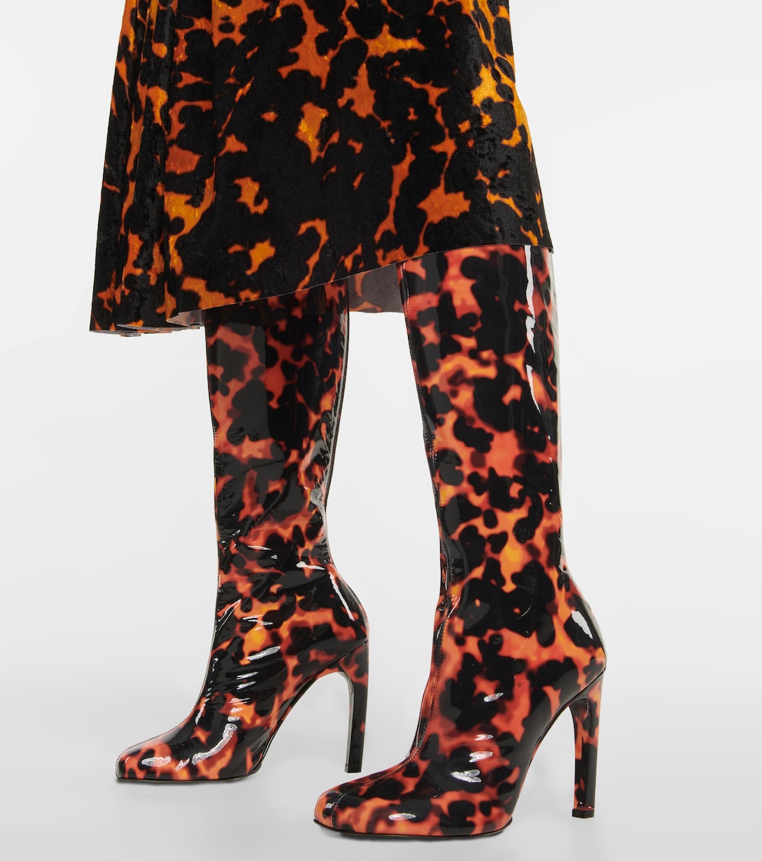 Printed leather knee-high boots | Dries Van Noten