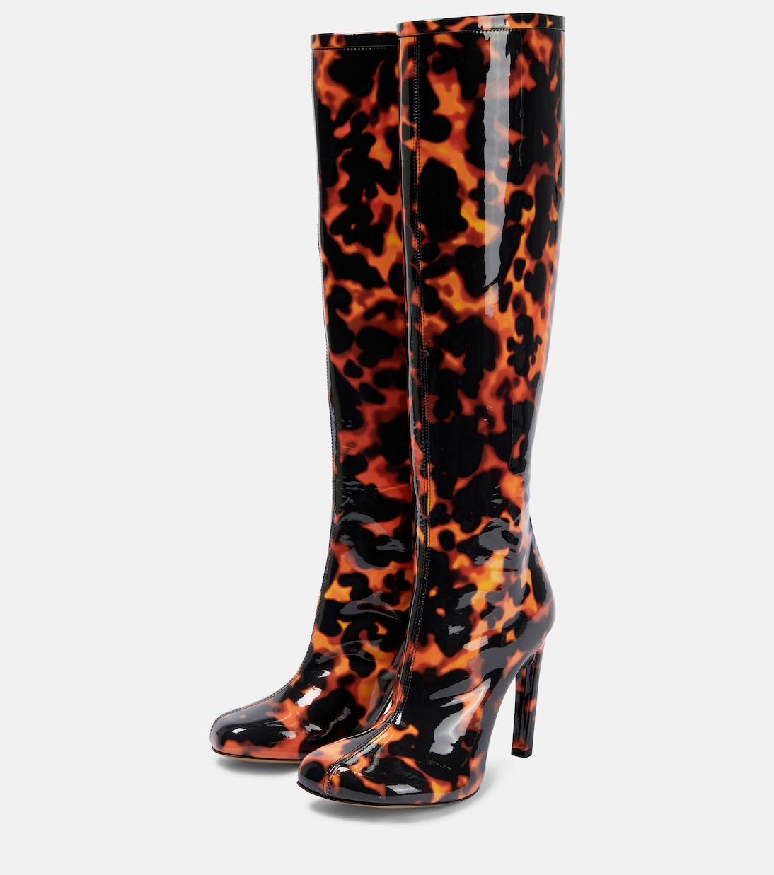 Printed leather knee-high boots | Dries Van Noten