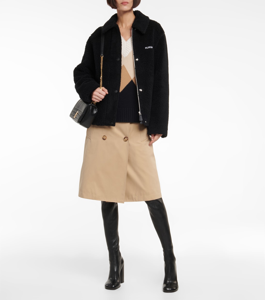 Embroidered wool-blend fleece jacket | Burberry