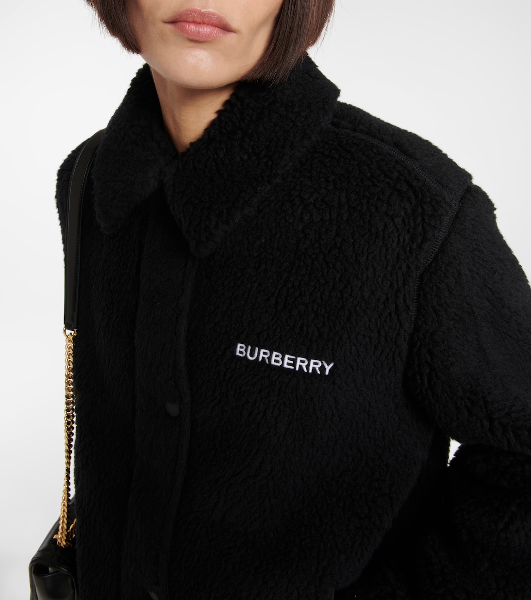 Embroidered wool-blend fleece jacket | Burberry