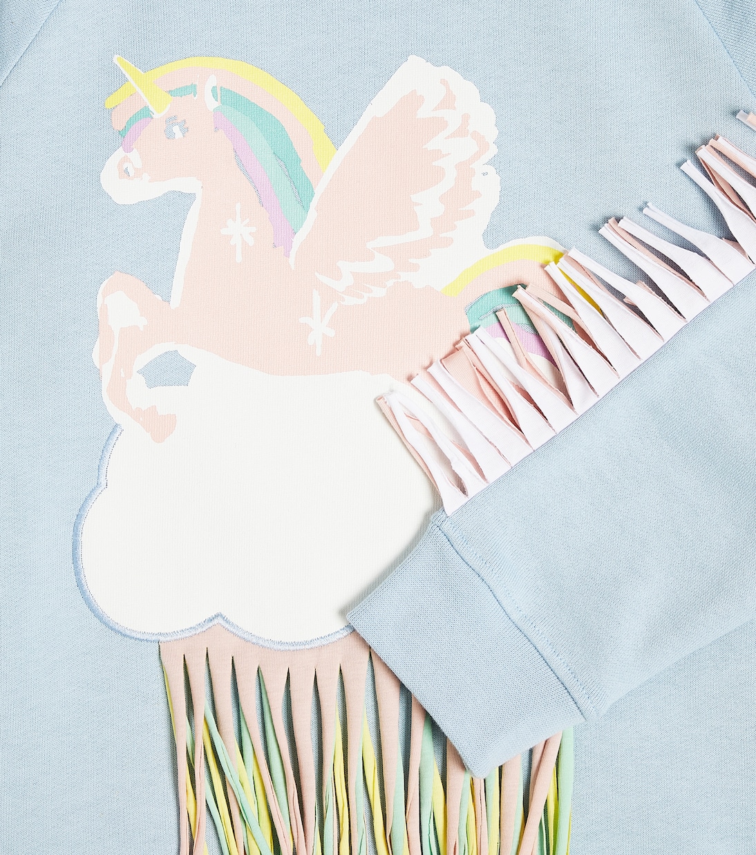 Sudadera de algodón estampada con flecos | Stella McCartney Kids