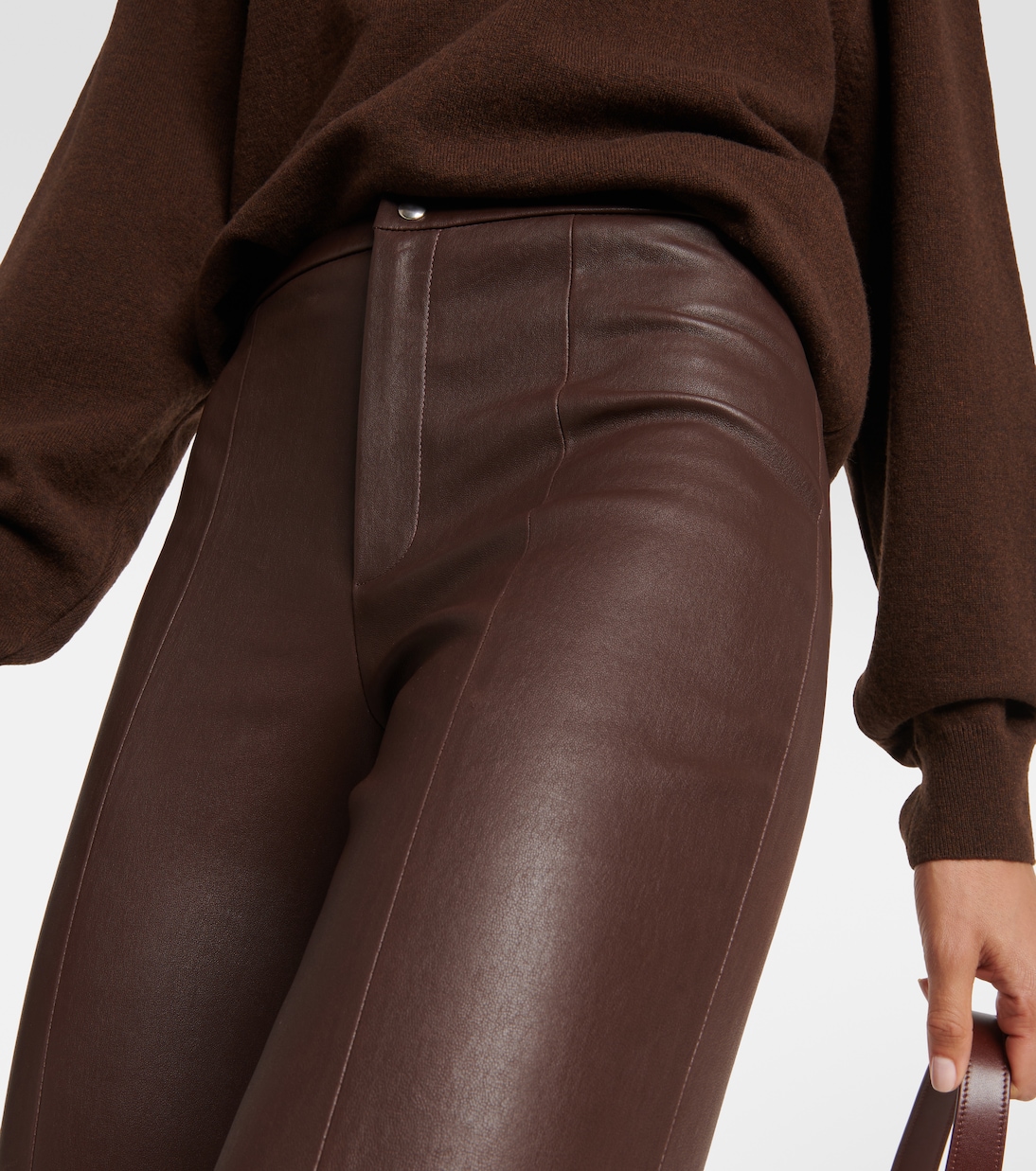 Pantaloni Kam in pelle a vita alta | Stouls