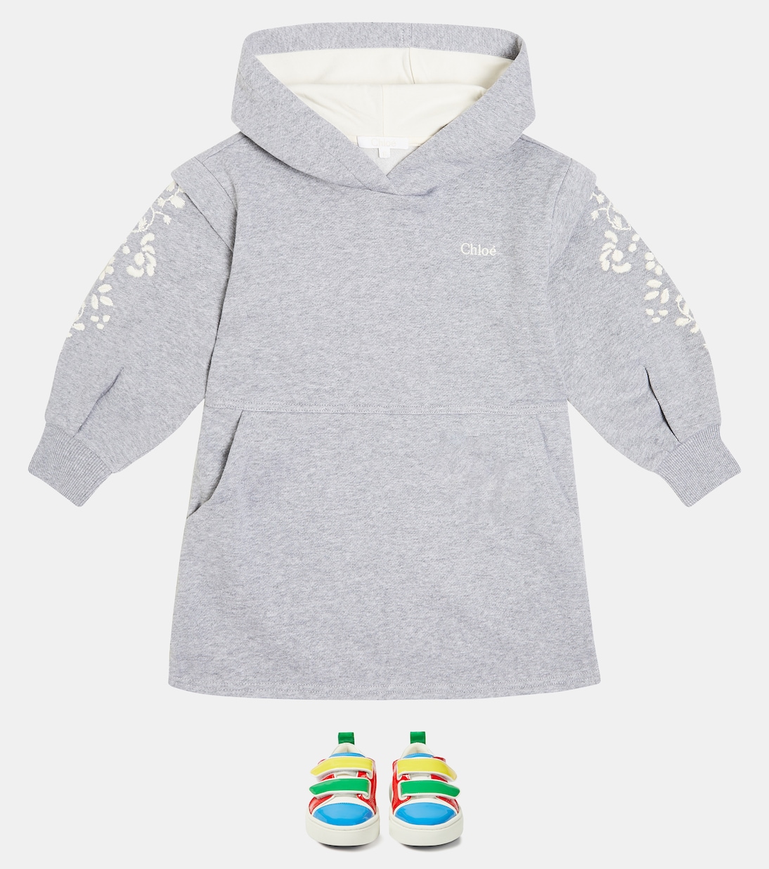 Robe sweat-shirt à capuche en coton | Chloé Kids