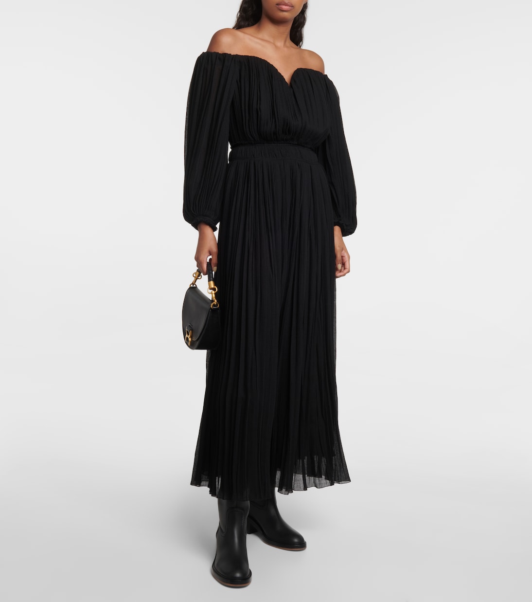 Vestido midi de lana virgen  | Chloé
