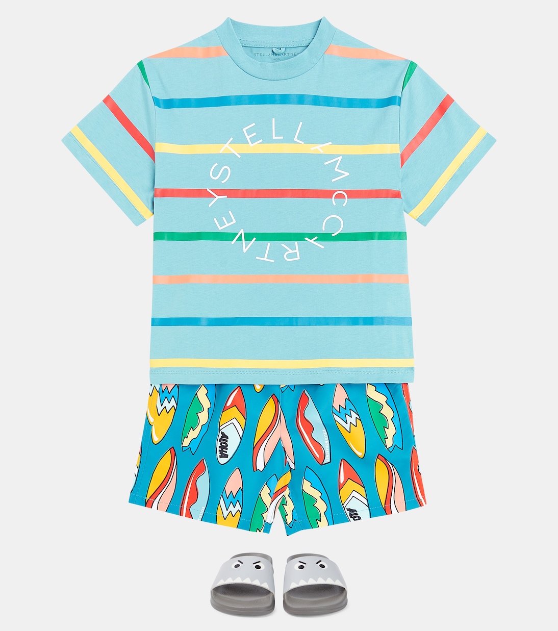 스트라이프 코튼 저지 티셔츠 | Stella McCartney Kids