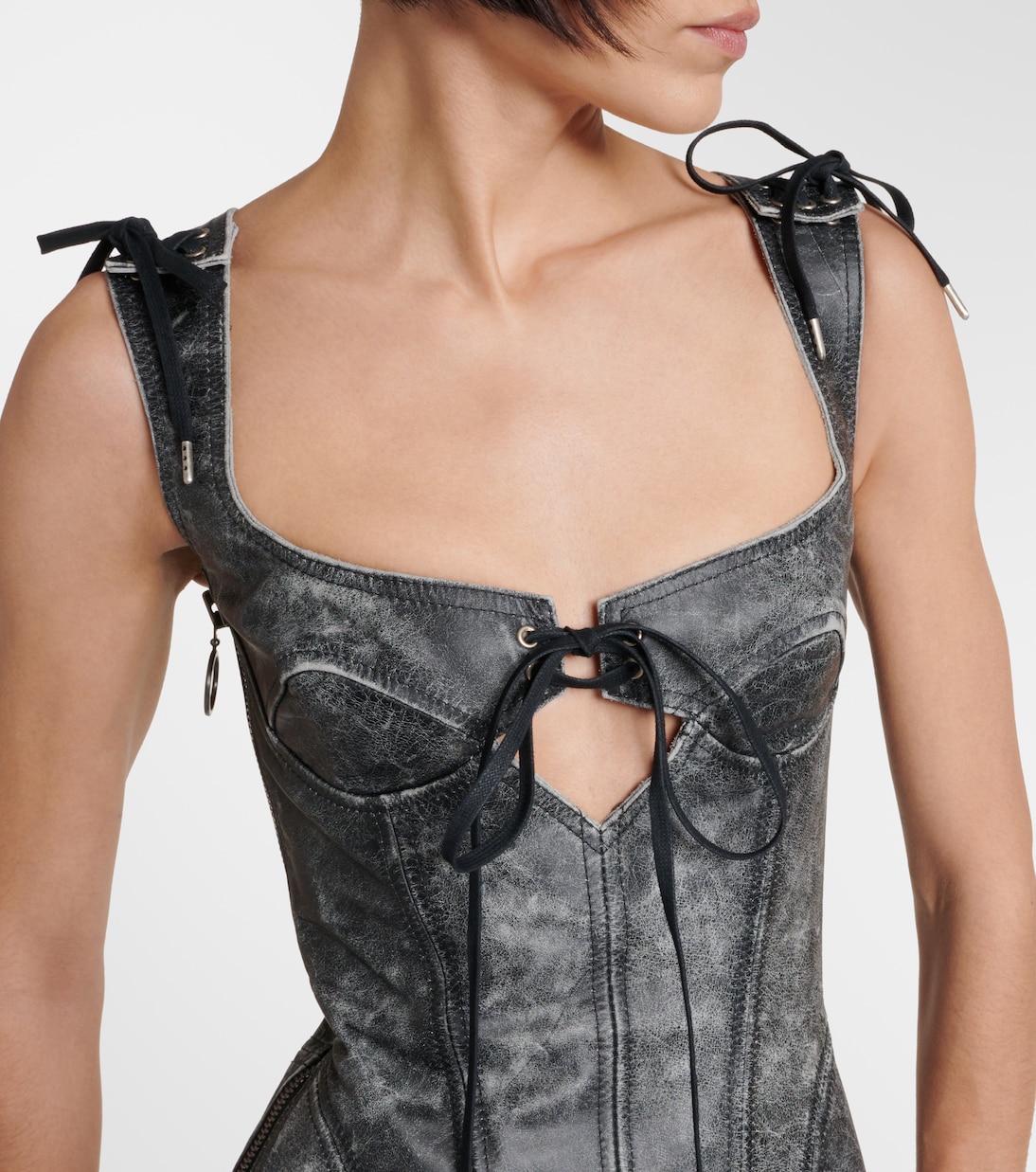 Vestido corto Nihil de piel | KNWLS