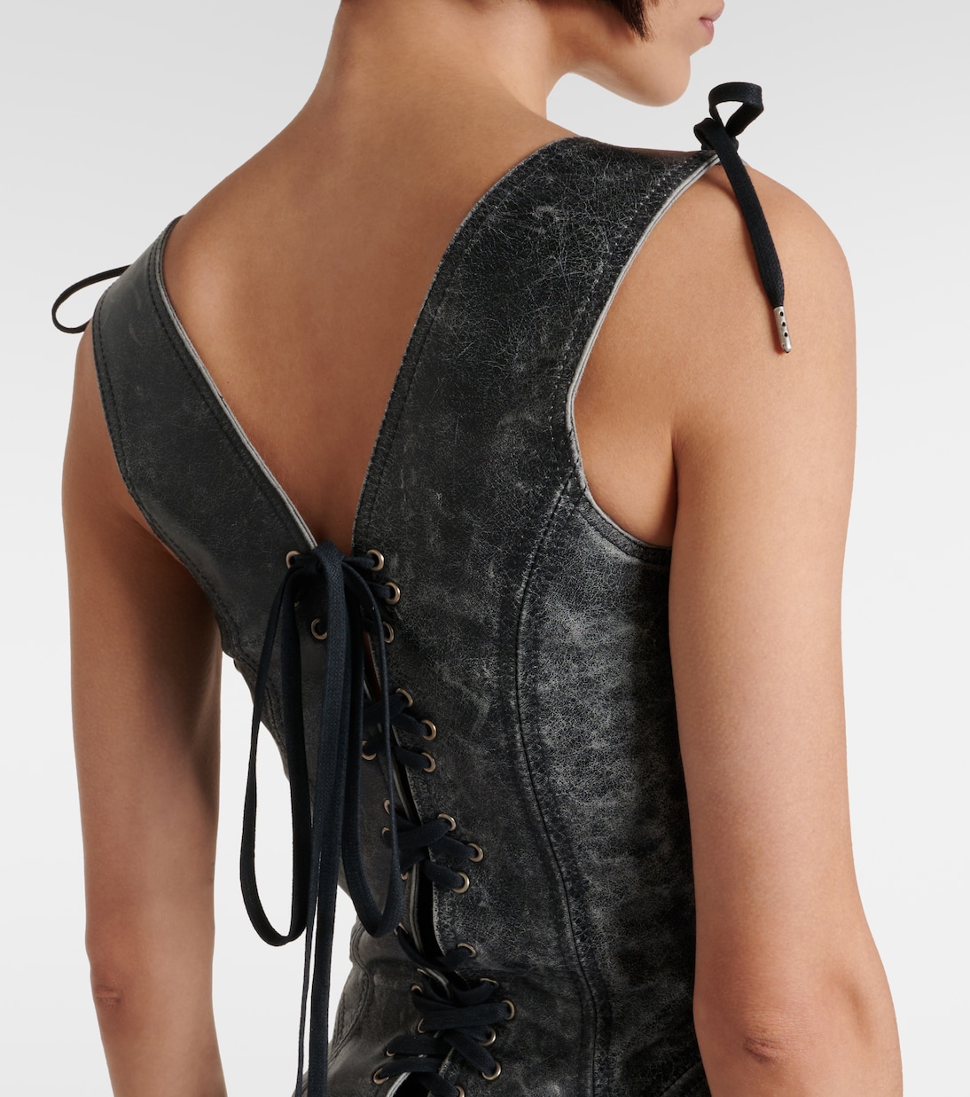 Vestido corto Nihil de piel | KNWLS