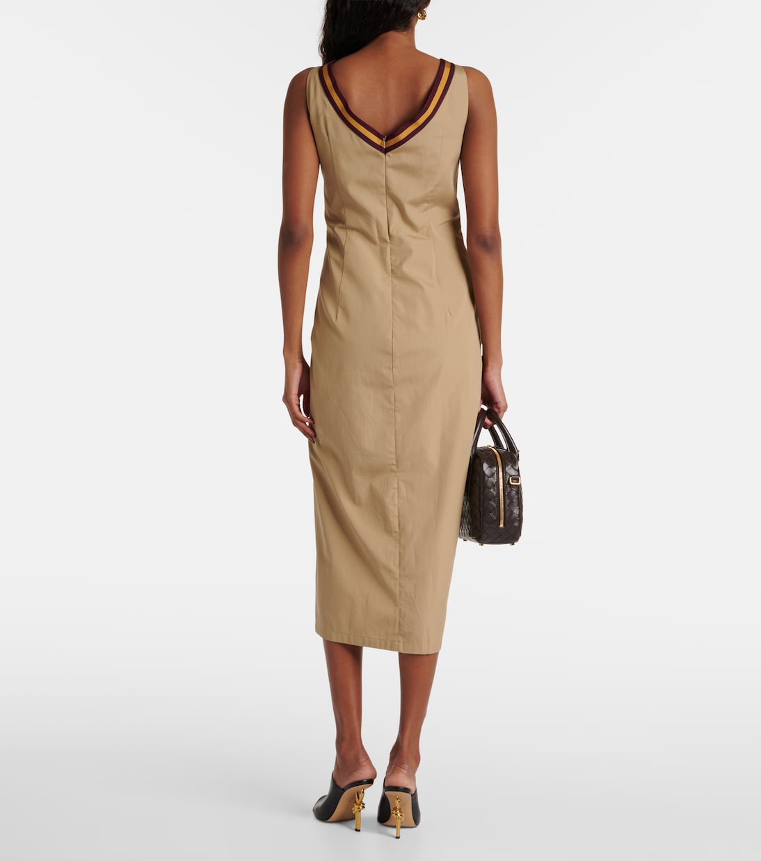 Vestido midi de algodón fruncido | Dries Van Noten