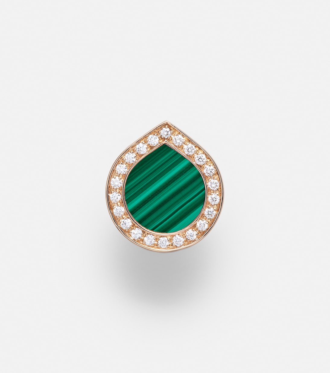 Boucle d'oreille unique en or rose 18 ct, malachite et diamants | Repossi