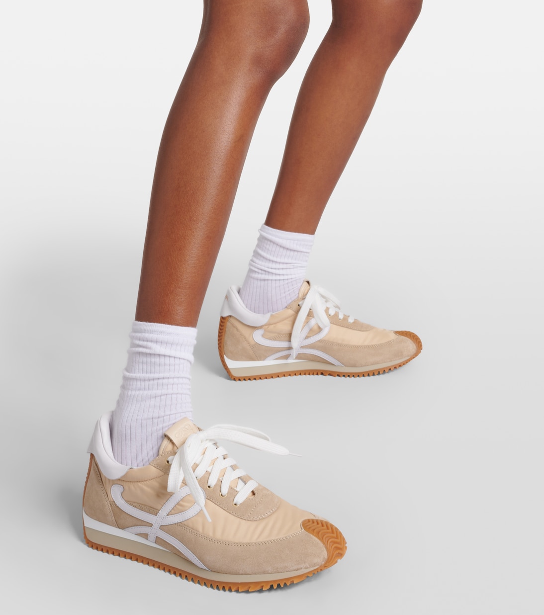 Paula's Ibiza Flow Runner suede-trimmed sneakers | Loewe