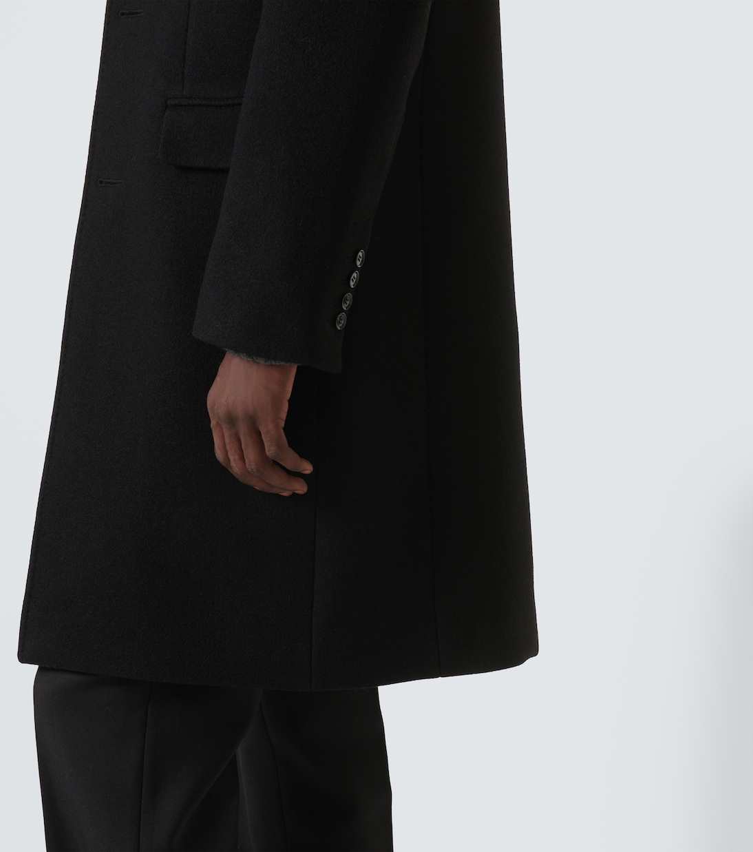 Abrigo de lana de botonadura simple | Ami Paris
