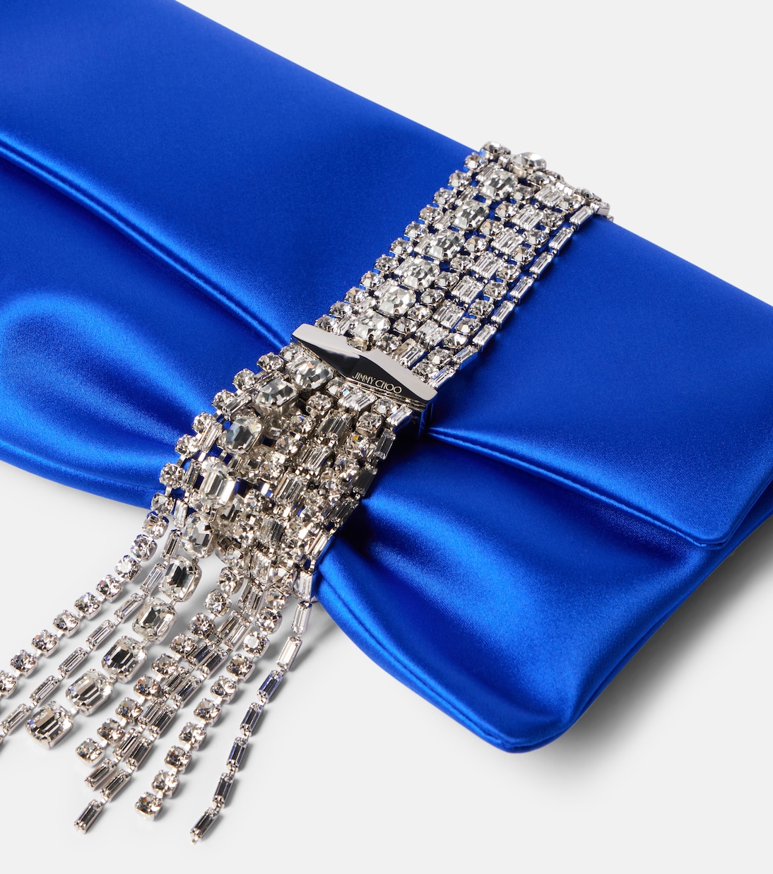 Clutch Zandra in raso con cristalli | Jimmy Choo