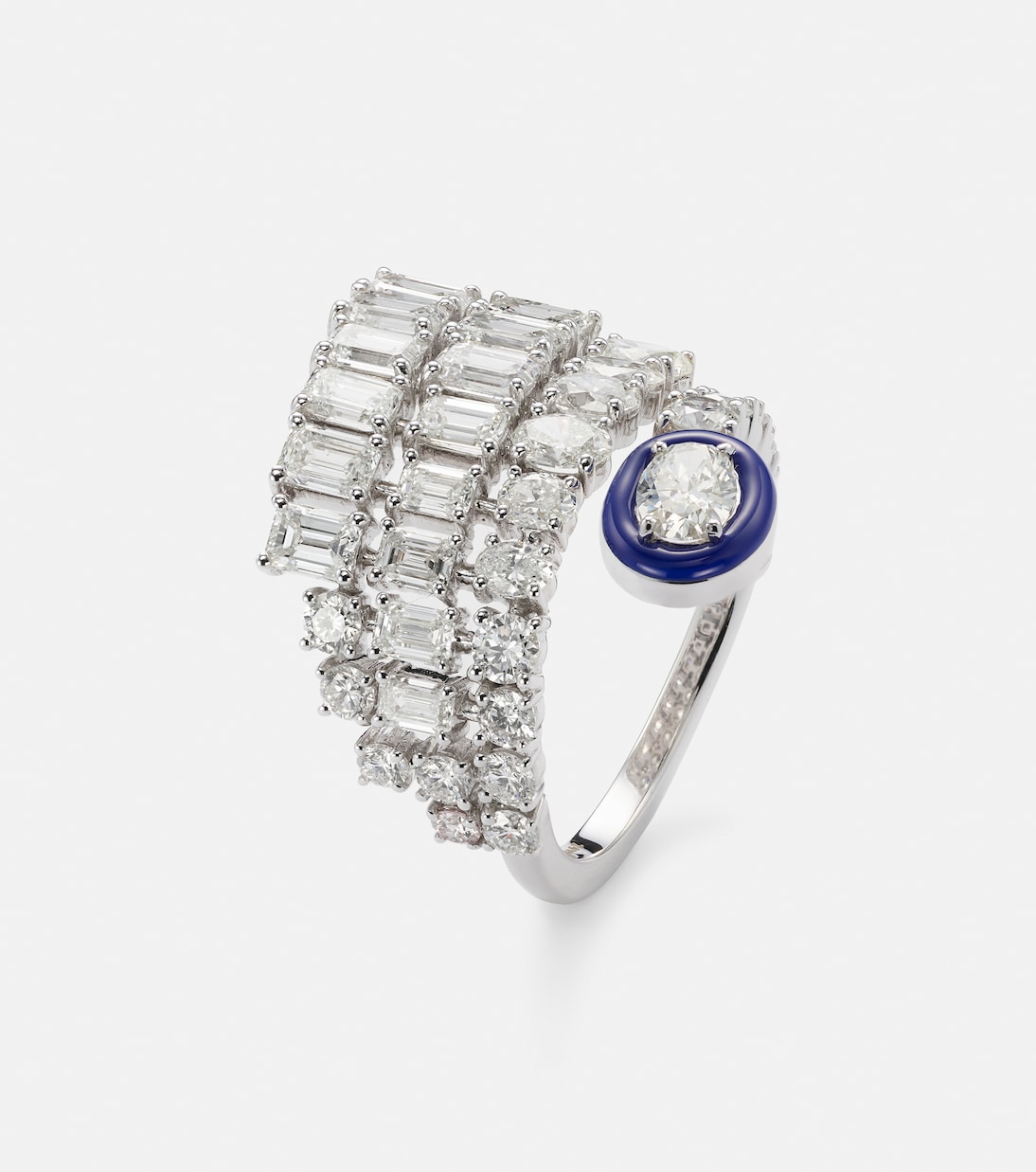 Anello in oro bianco 18kt con diamanti | Kamyen