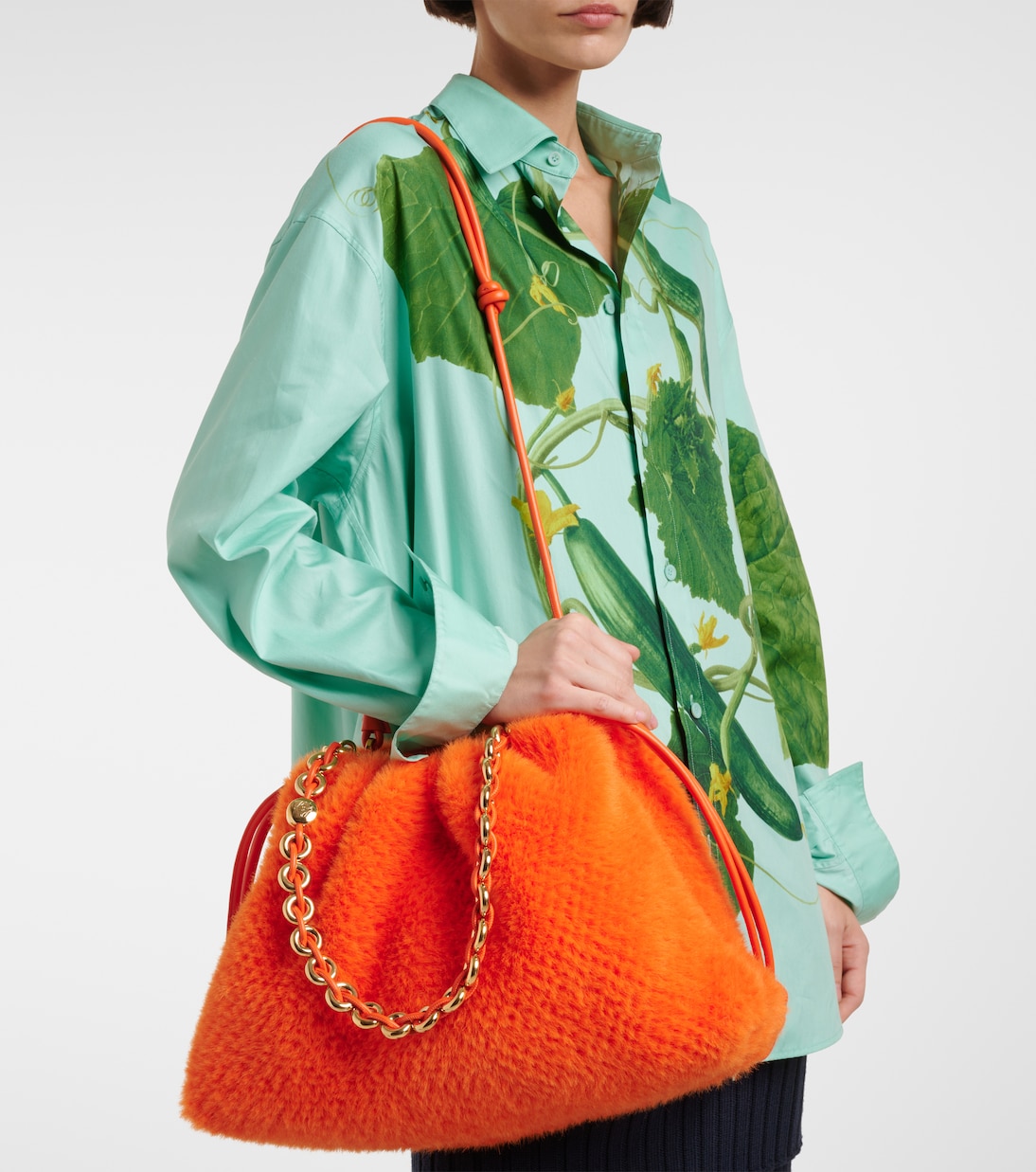 Flamenco Large faux fur clutch | Loewe