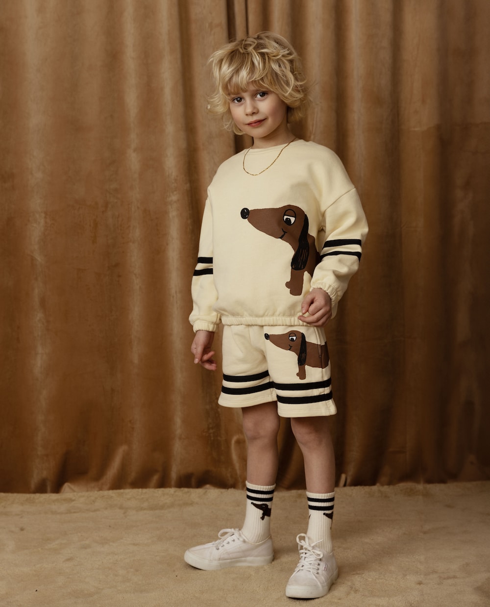 Felpa Dog in cotone a righe | Mini Rodini