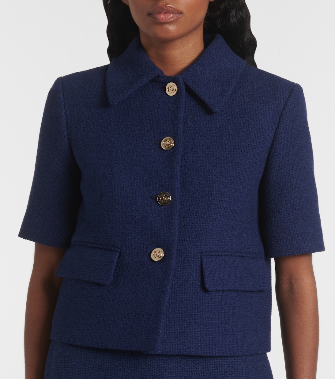 Chaqueta de tweed en mezcla de algodón | Gucci