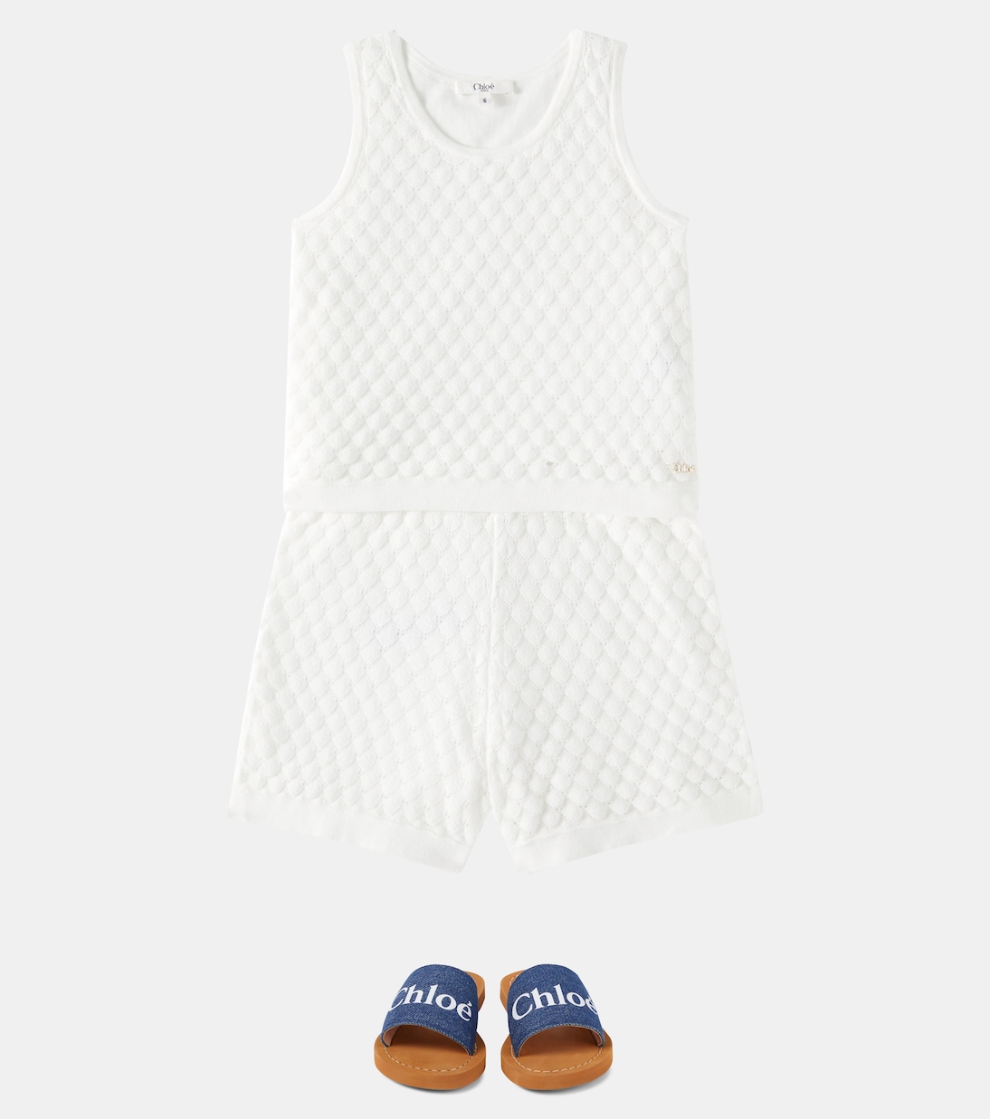 Cotton top and shorts set | Chloé Kids