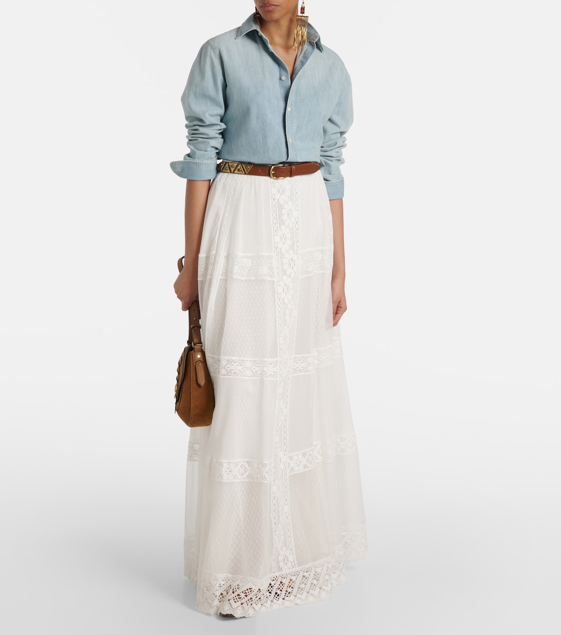 Falda larga Malti de algodón y seda | Ralph Lauren Collection